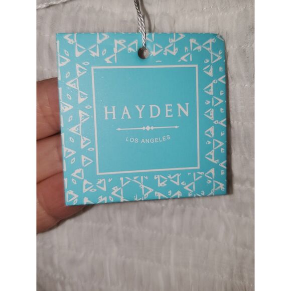 A Hayden Los Angeles Women's Dress Peasant Cottage Core Boho White Size 1X NWT - Picture 4 of 10